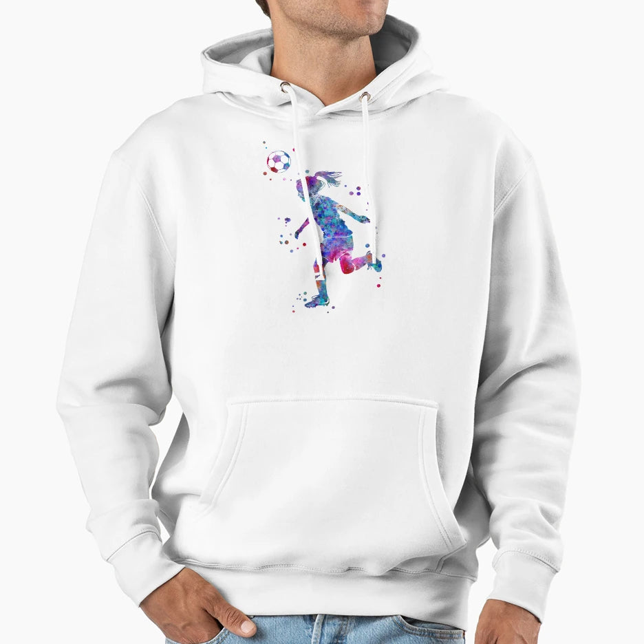 Soccer Player Little Heading Ball Hoodie - Minimalist Print Men Women - T-Shirt, Sweatshirt, Hoodie