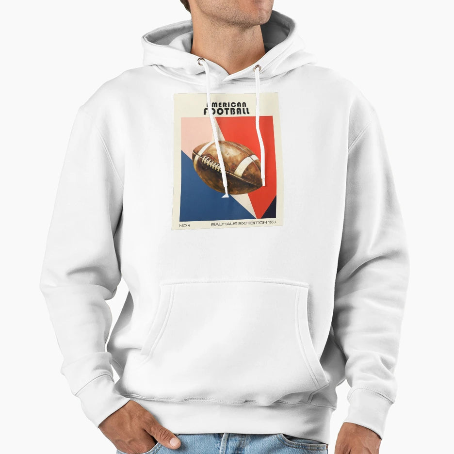 Bauhaus American Football Mid Century Hoodie - Unique Graphic Unisex - T-Shirt, Sweatshirt, Hoodie