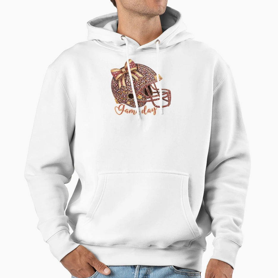 Rhinestones Football Helmet Hoodie - Streetwear Style for Adults - T-Shirt, Sweatshirt, Hoodie