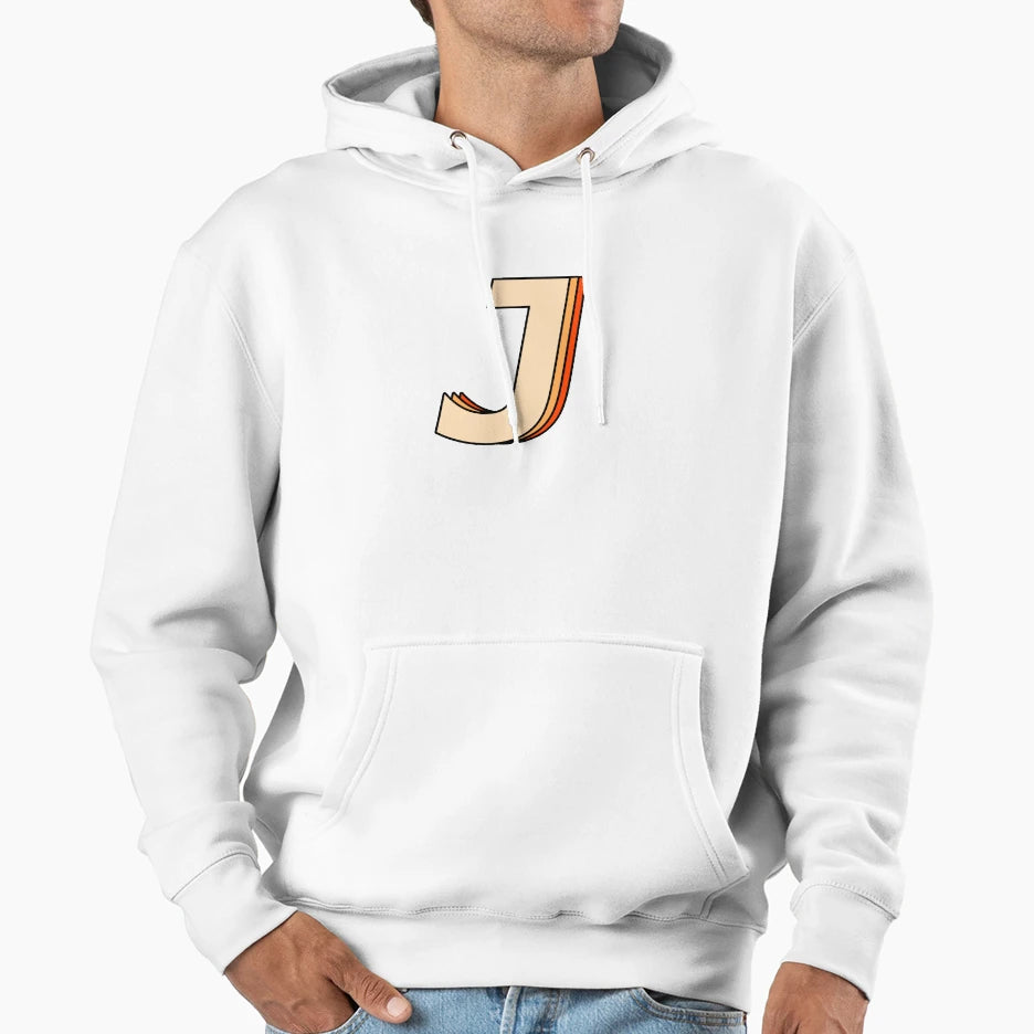 Orange J Hoodie - Minimalist Print for Adults - T-Shirt, Sweatshirt, Hoodie