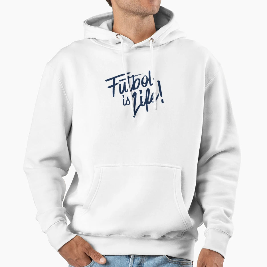 Futbol Is Lif Life Hoodie - Fun Novelty Design for Adults - T-Shirt, Sweatshirt, Hoodie