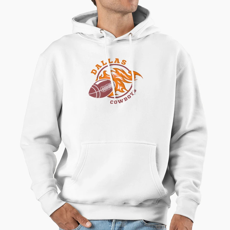 Fiery Football Fanatic Hoodie - Custom Art Print Unisex - T-Shirt, Sweatshirt, Hoodie