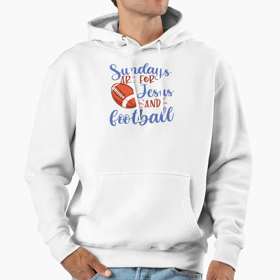 Sundays Are Jesus And Football Funny Hoodie - Unique Graphic for Adults - T-Shirt, Sweatshirt, Hoodie