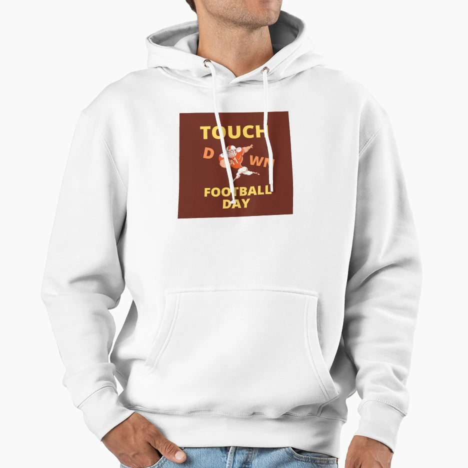 Touch Down Football Day Hoodie - Minimalist Print Unisex - T-Shirt, Sweatshirt, Hoodie