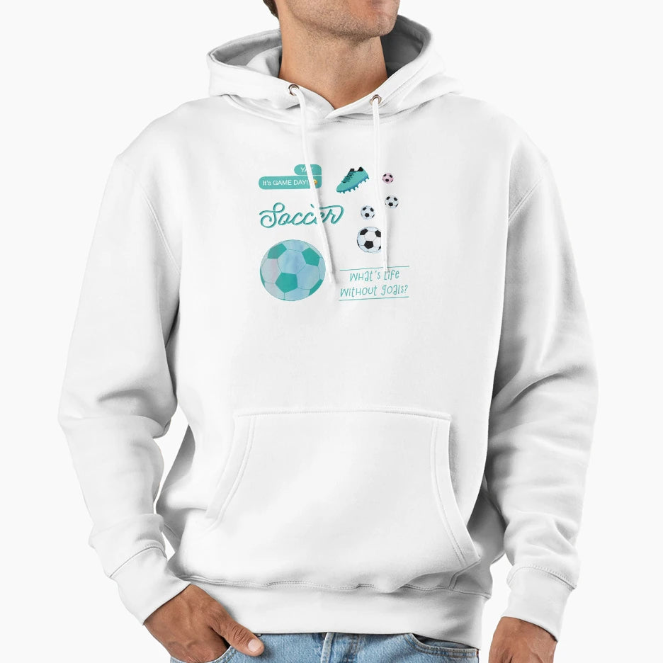 Teal Watercolor Soccer Pack Hoodie - Trendy Graphic Men Women - T-Shirt, Sweatshirt, Hoodie