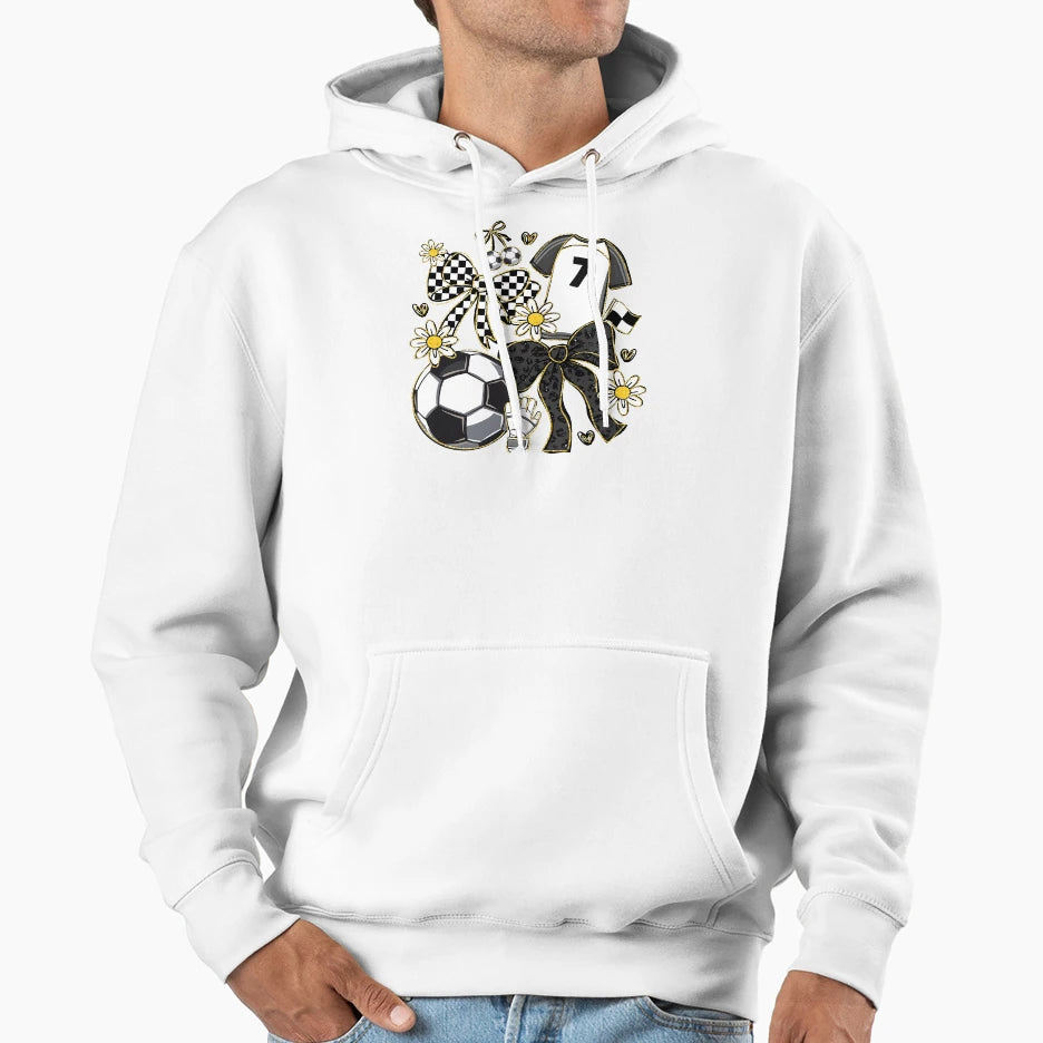 Soccer Coquette Hoodie - Custom Art Print Unisex - T-Shirt, Sweatshirt, Hoodie