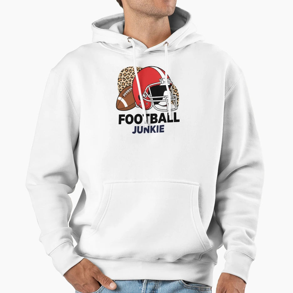 Football Junkie Unique Football Art Hoodie - Graphic Print Men Women - T-Shirt, Sweatshirt, Hoodie