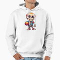 Cartoon Skull Playing Soccer Hoodie - Casual Everyday Wear for Adults - T-Shirt, Sweatshirt, Hoodie