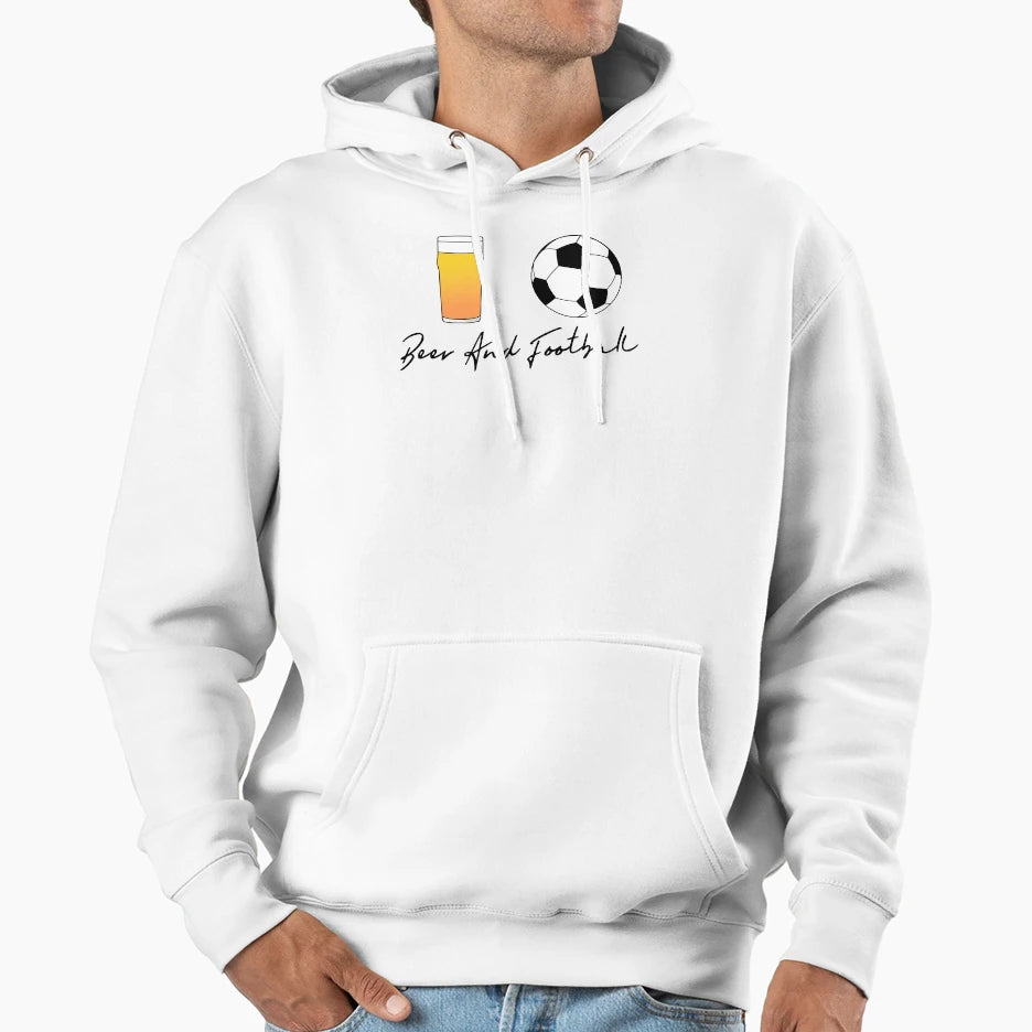 Beer And Football Hoodie - Aesthetic Graphic Men Women - T-Shirt, Sweatshirt, Hoodie