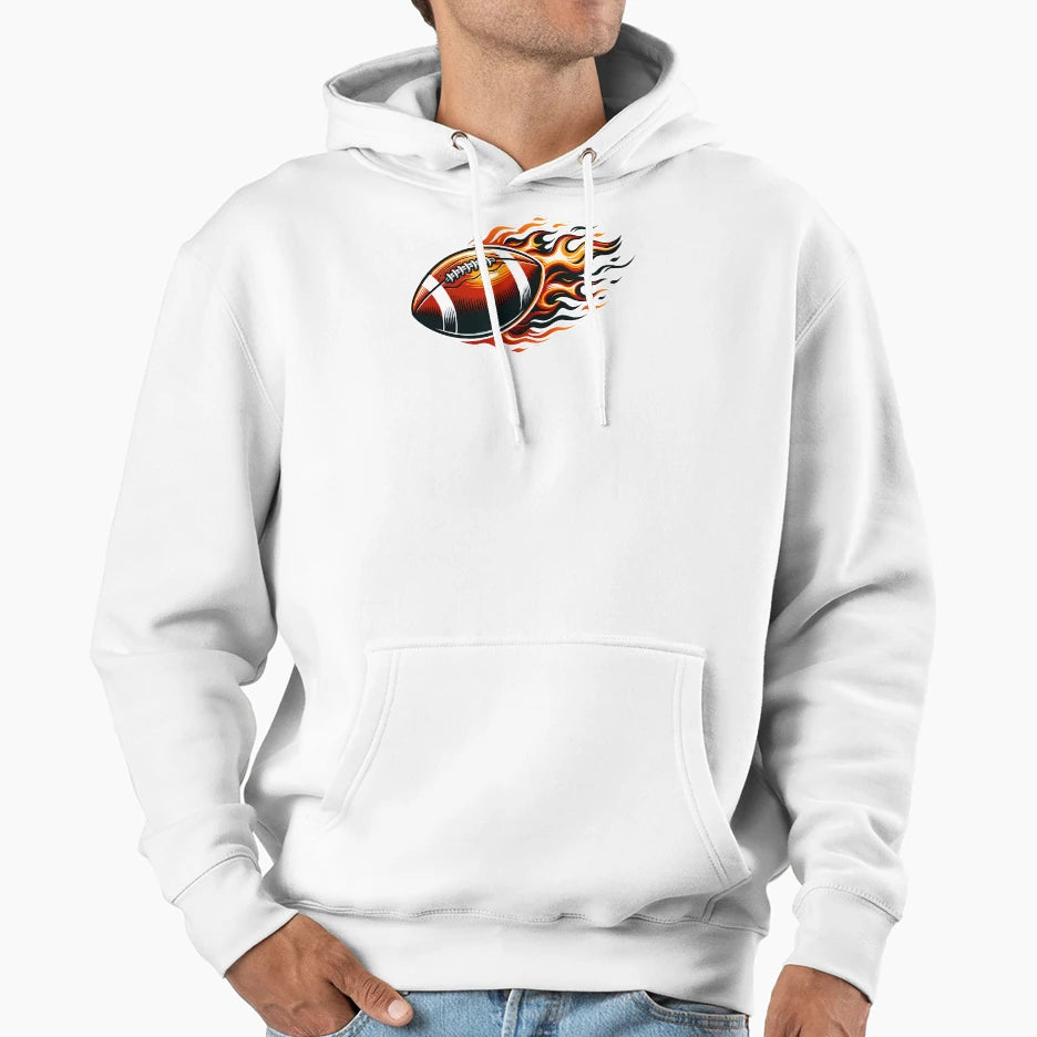 Football Fire Hoodie - Fun Novelty Design Unisex - T-Shirt, Sweatshirt, Hoodie