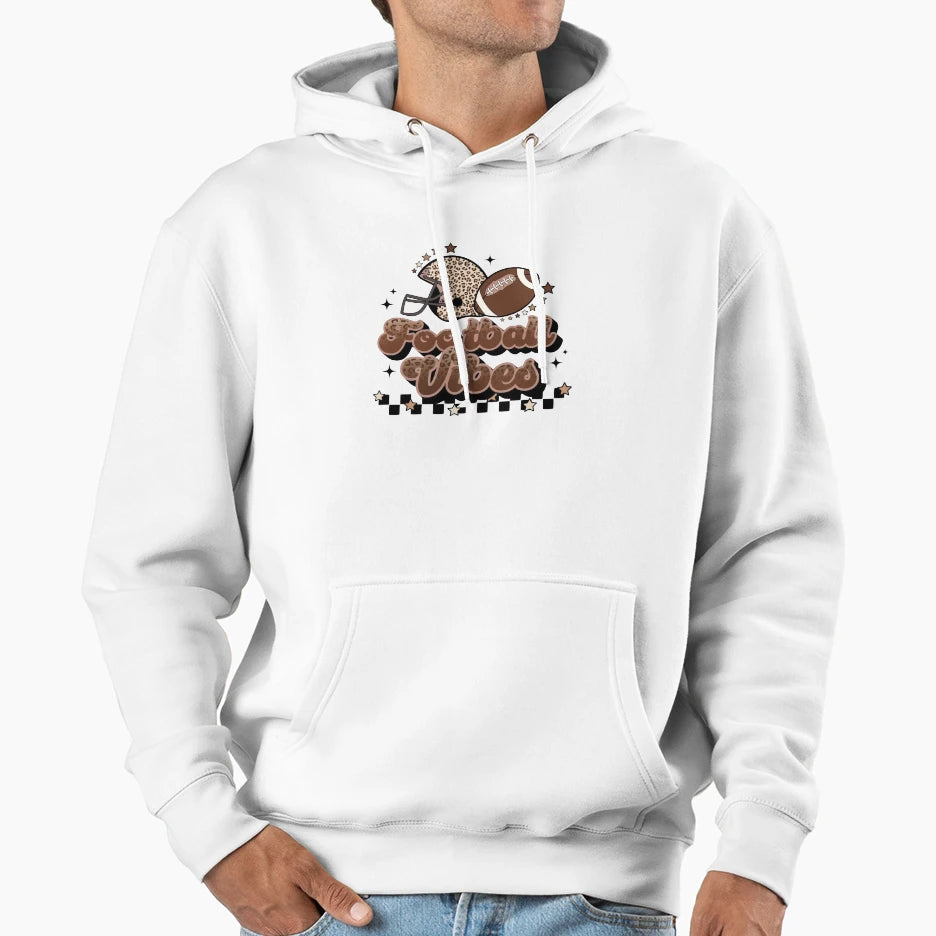 Gridiron Glam Football Vibes Trendy Game Hoodie - Graphic Print Men Women - T-Shirt, Sweatshirt, Hoodie