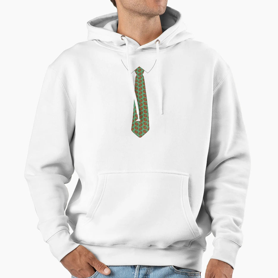 Football Neck Tie Casual Hoodie - Streetwear Style Men Women - T-Shirt, Sweatshirt, Hoodie