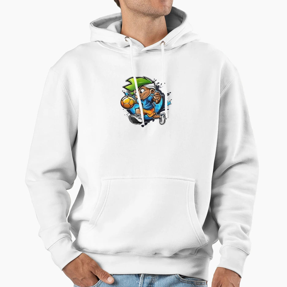 Soccer Cartoon Character Hoodie - Custom Art Print for Adults - T-Shirt, Sweatshirt, Hoodie