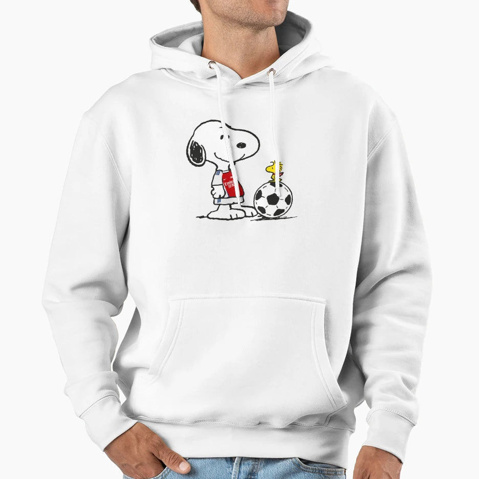 Dog Meets Red White Spirit Football Gifts Hoodie - Unique Graphic Unisex - T-Shirt, Sweatshirt, Hoodie