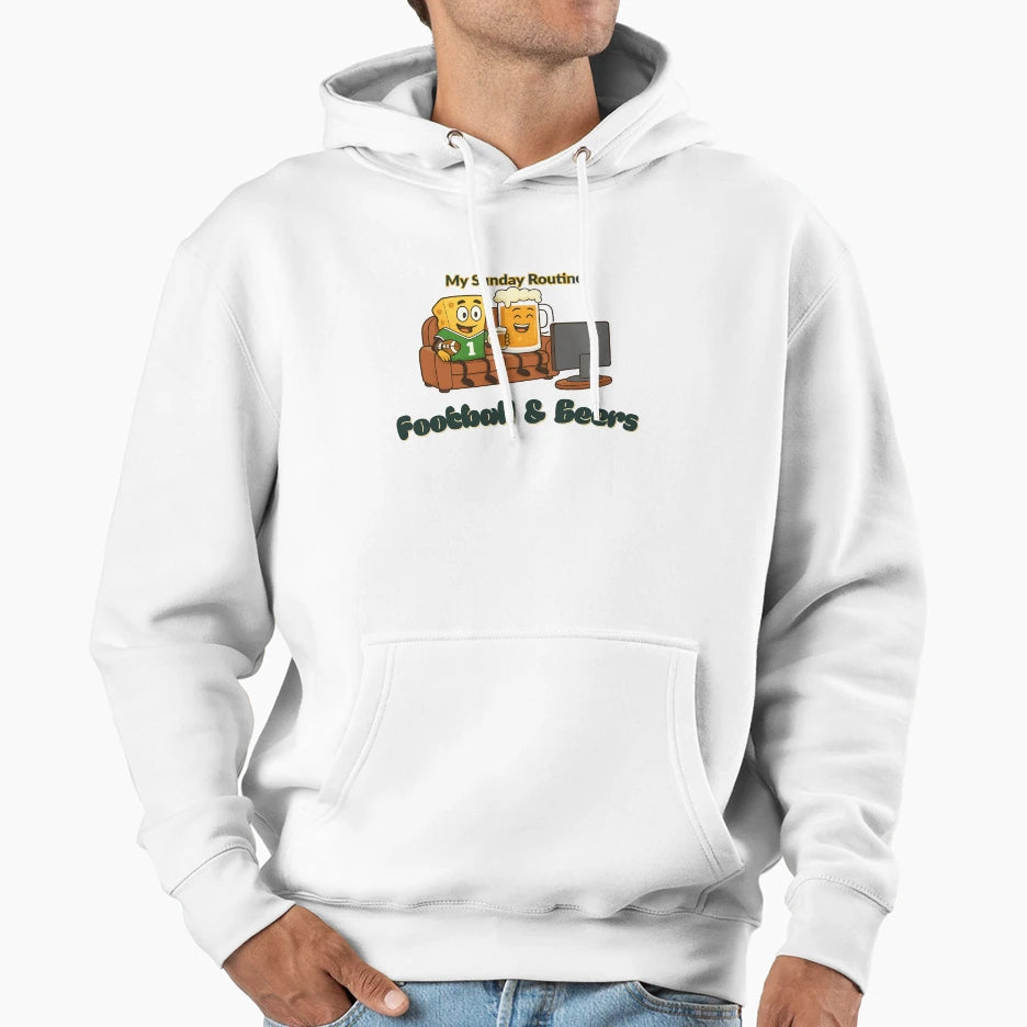Green Bay Packers My Sunday Routine Hoodie - Minimalist Print Men Women - T-Shirt, Sweatshirt, Hoodie