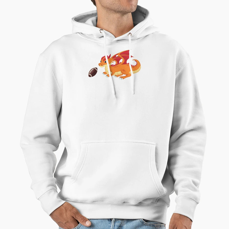 Dragon Playing Rugby Funny Good Dragon Hoodie - Custom Art Print Men Women - T-Shirt, Sweatshirt, Hoodie