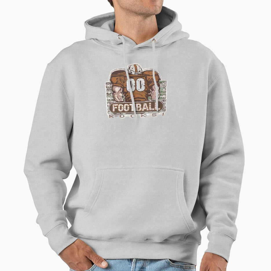 00 Football Rocks Orange Team Hoodie - Fun Novelty Design Men Women - T-Shirt, Sweatshirt, Hoodie