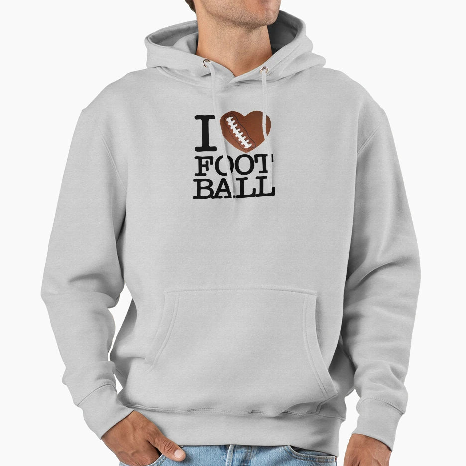 I Heart Football Hoodie - Graphic Print Unisex - T-Shirt, Sweatshirt, Hoodie