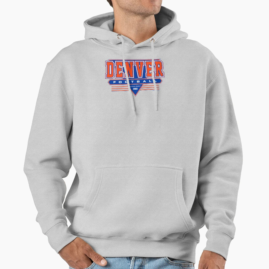 Denver Football Broncos Inspired Hoodie - Casual Everyday Wear Men Women - T-Shirt, Sweatshirt, Hoodie