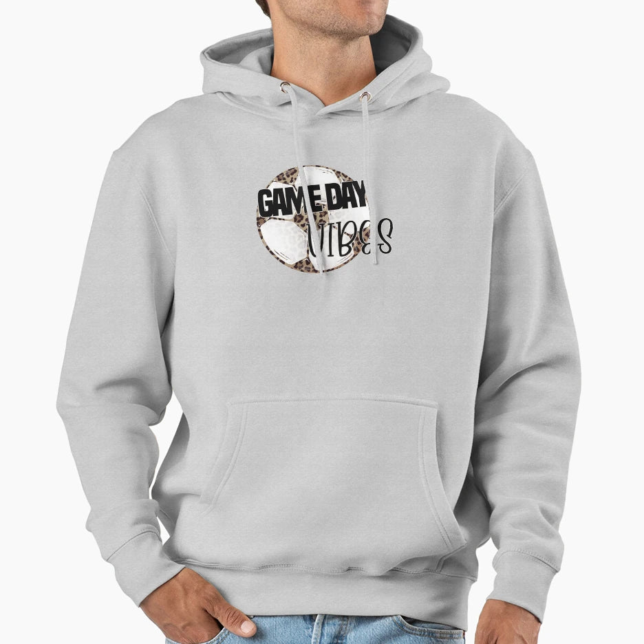 Leopard Soccer Game Day Vibes Hoodie - Minimalist Print Men Women - T-Shirt, Sweatshirt, Hoodie