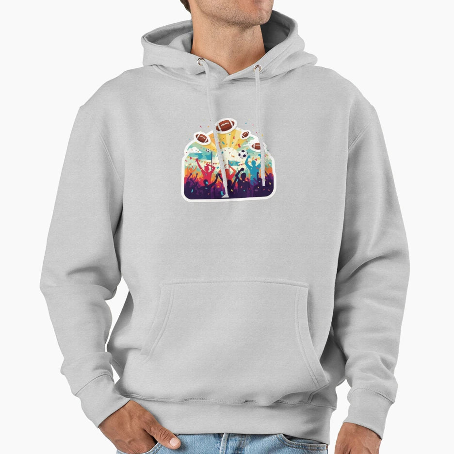 Summer Sports Celebration Crowd Hoodie - Minimalist Print Men Women - T-Shirt, Sweatshirt, Hoodie