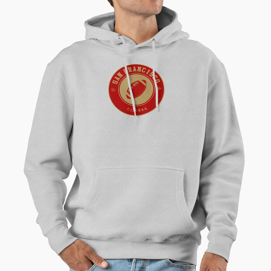 San Francisco Football Logo Red Hoodie - Novelty Apparel Unisex - T-Shirt, Sweatshirt, Hoodie