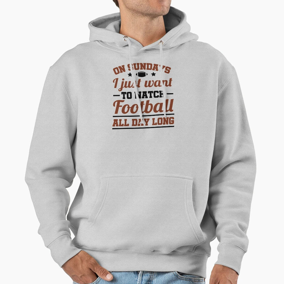 Sunday Football Hoodie - Fun Novelty Design for Adults - T-Shirt, Sweatshirt, Hoodie