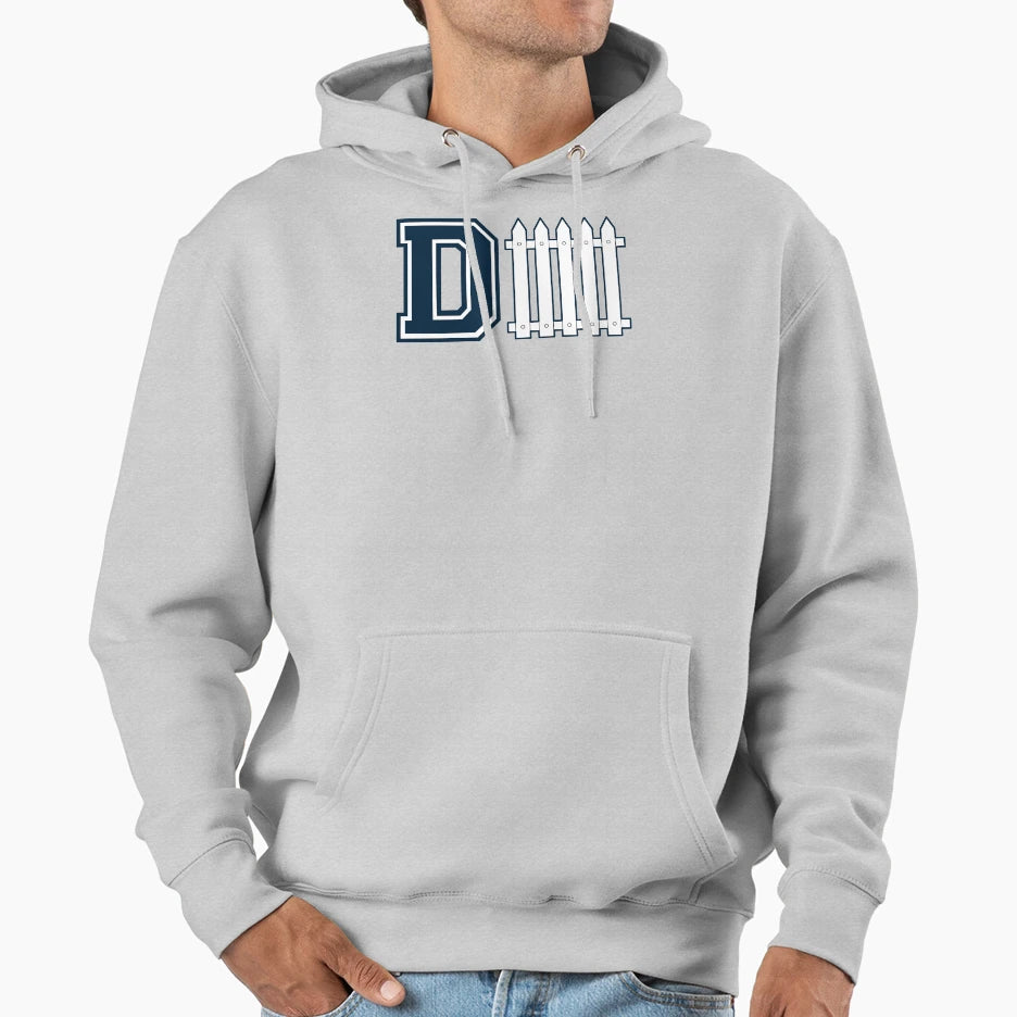 D Fence Blue Hoodie - Trendy Graphic for Adults - T-Shirt, Sweatshirt, Hoodie