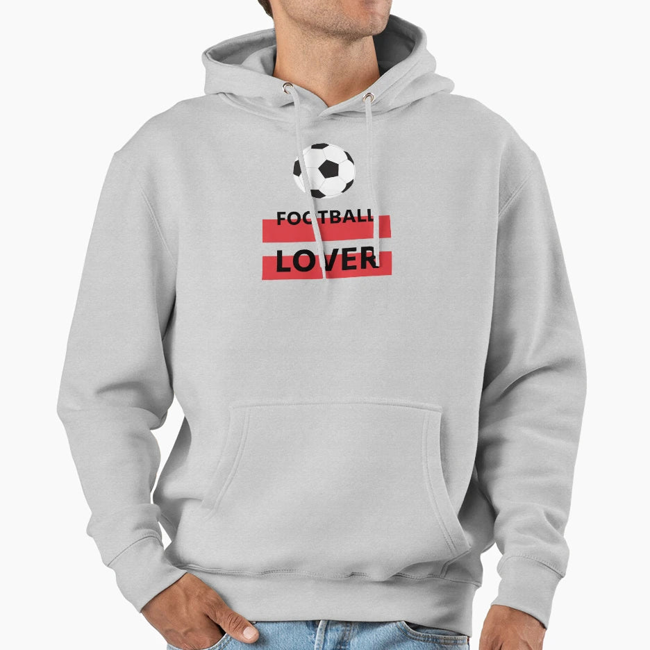 Football Lover Simple Black Hoodie - Casual Everyday Wear Men Women - T-Shirt, Sweatshirt, Hoodie