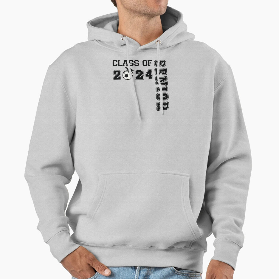 Class 2024 Senior Soccer Player Hoodie - Casual Everyday Wear for Adults - T-Shirt, Sweatshirt, Hoodie
