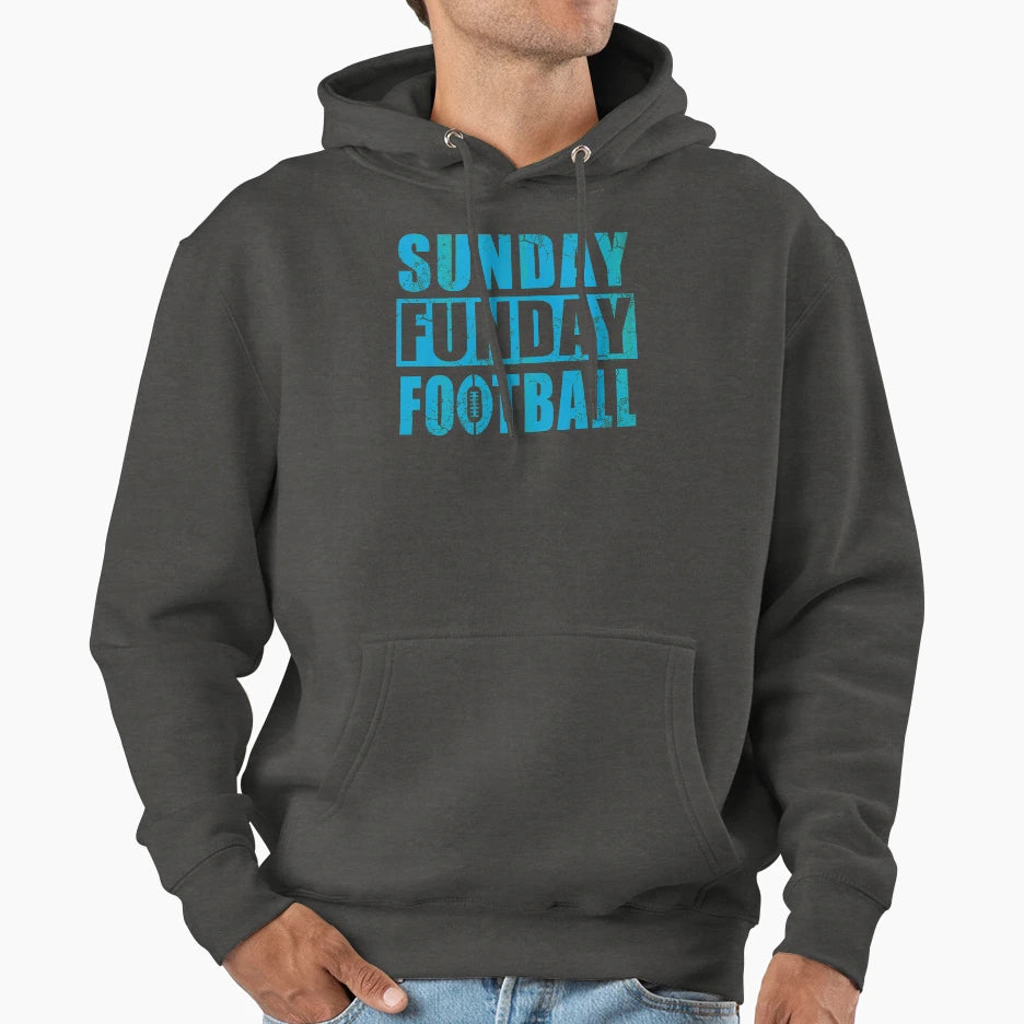 Sunday Funday Football Hoodie - Novelty Apparel for Adults - T-Shirt, Sweatshirt, Hoodie