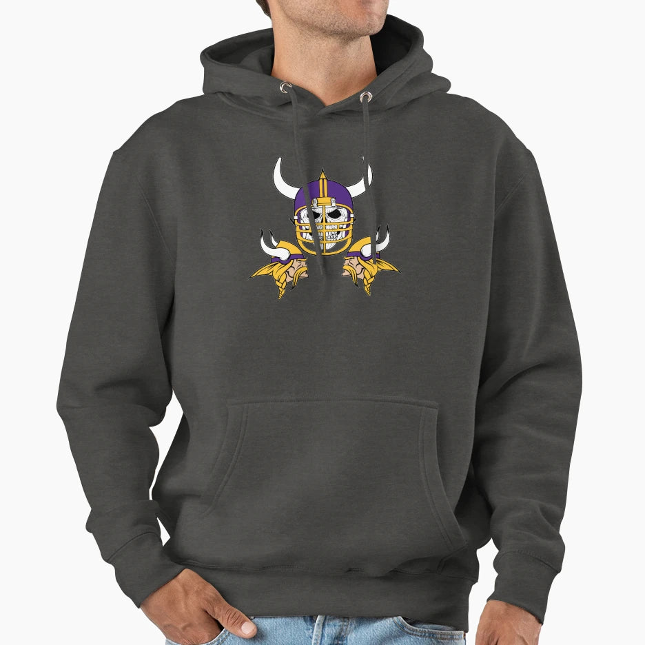 Vikings Skull Hoodie - Unique Graphic Men Women - T-Shirt, Sweatshirt, Hoodie