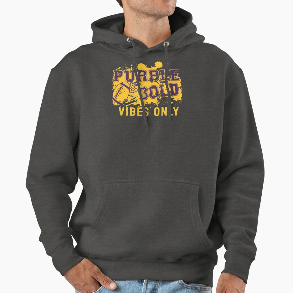 Purple Gold Game Day High School Football Hoodie - Unique Graphic Unisex - T-Shirt, Sweatshirt, Hoodie