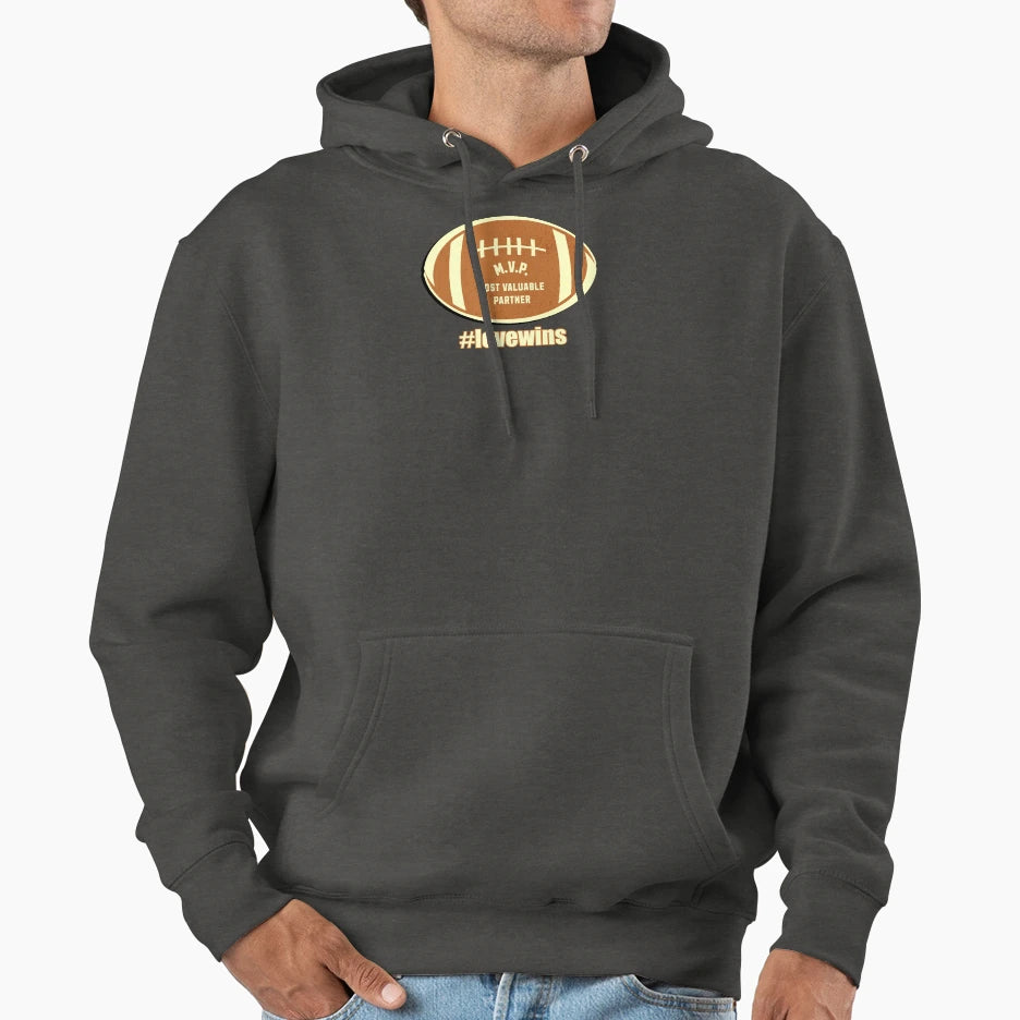 Football Funny Mvp Most Valuable Hoodie - Casual Everyday Wear Men Women - T-Shirt, Sweatshirt, Hoodie
