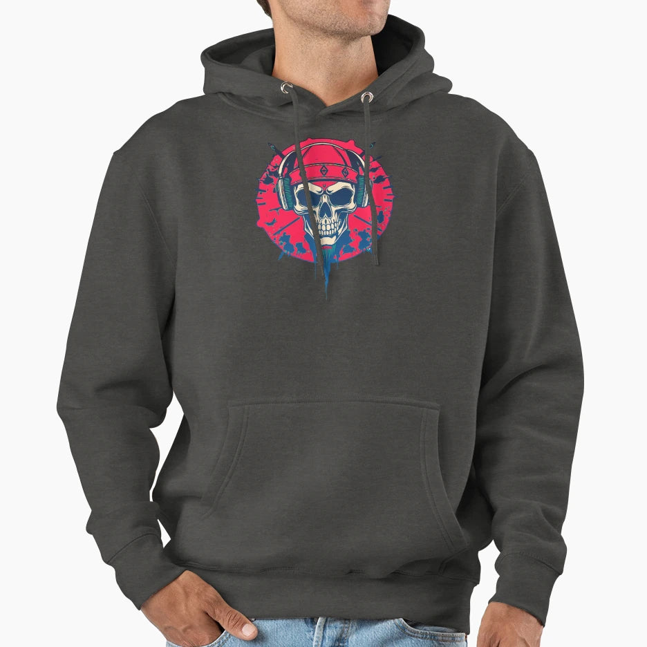 Hardcore Skull Hoodie - Aesthetic Graphic Unisex - T-Shirt, Sweatshirt, Hoodie