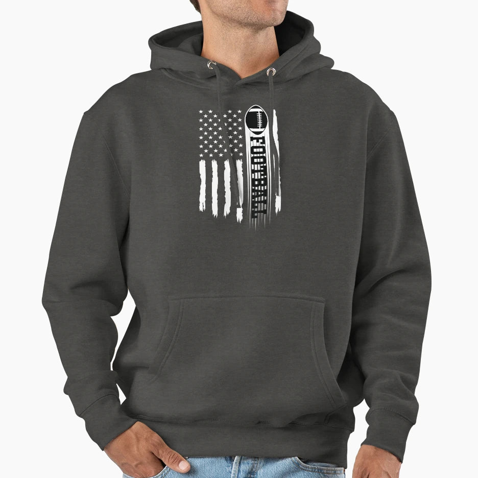 American Football Usa Flag Hoodie - Custom Art Print Men Women - T-Shirt, Sweatshirt, Hoodie