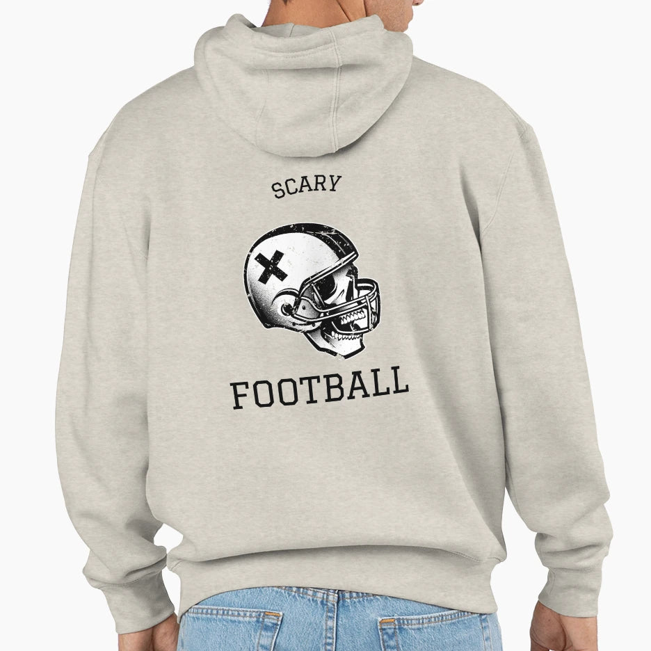 Scary Football Hoodie - Casual Everyday Wear Men Women - T-Shirt, Sweatshirt, Hoodie