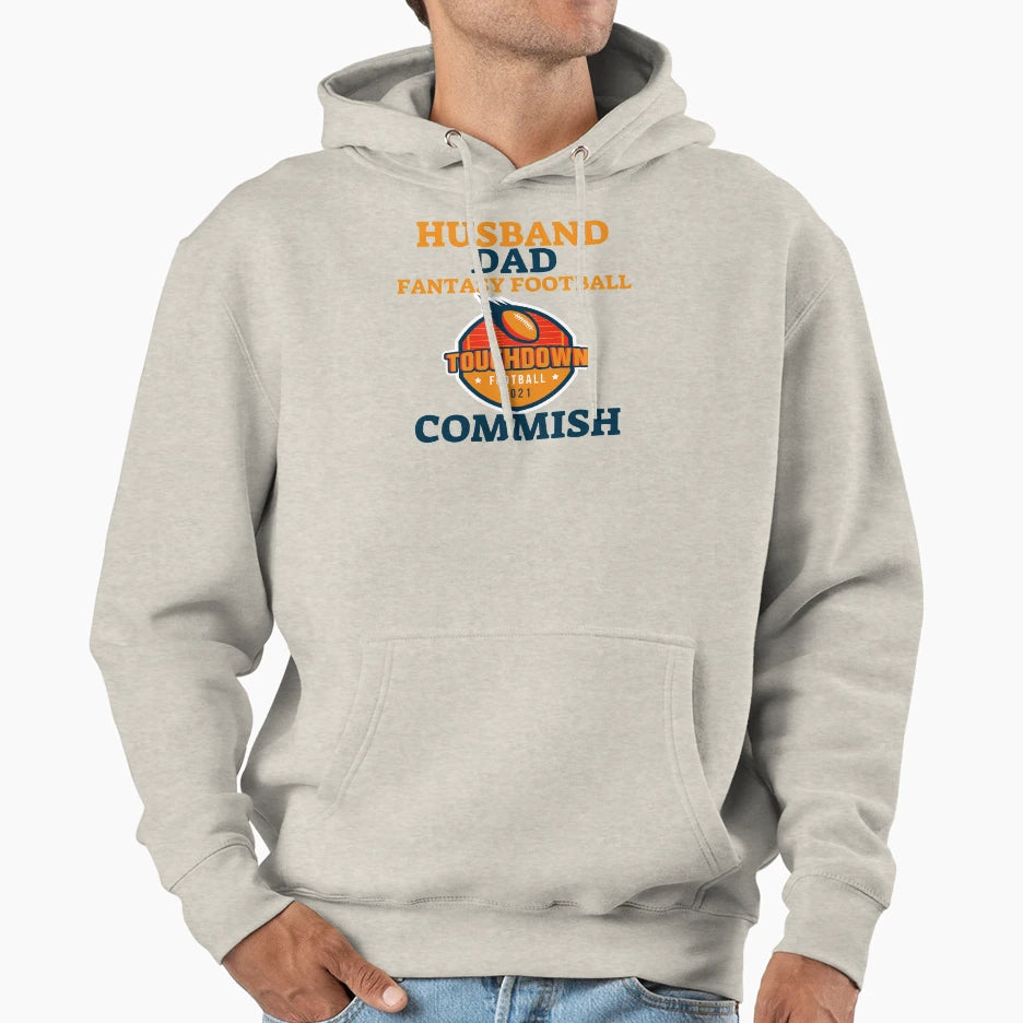 Husband Dad Fantasy Football Commish Hoodie - Novelty Apparel Men Women - T-Shirt, Sweatshirt, Hoodie