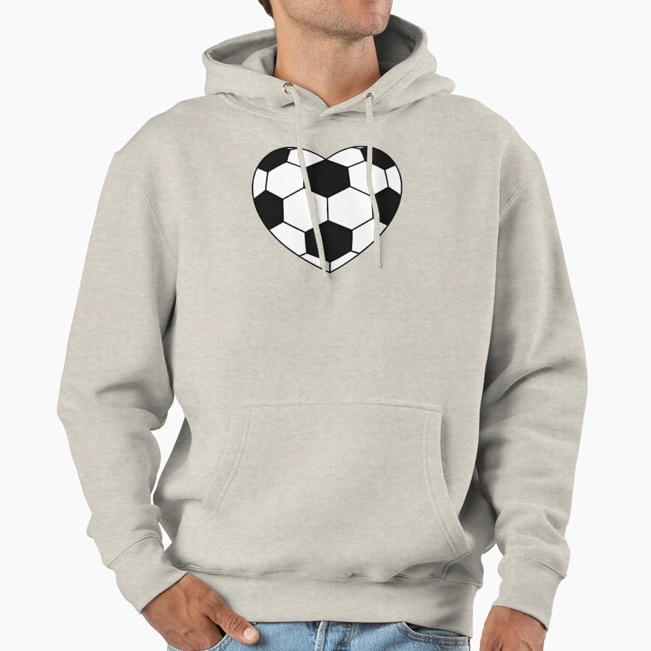 Heart Soccer Ball Hoodie - Trendy Graphic Unisex - T-Shirt, Sweatshirt, Hoodie