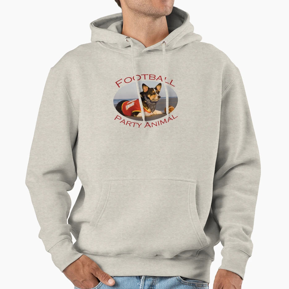 Football Party Animal Hoodie - Minimalist Print Men Women - T-Shirt, Sweatshirt, Hoodie