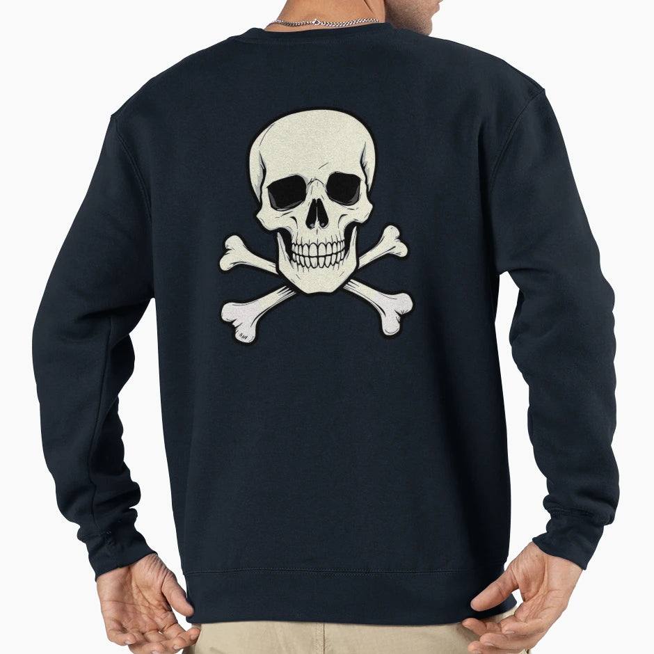 Skull And Crossbones Halloween Gothic Sweatshirt - Graphic Print Men Women - T-Shirt, Sweatshirt, Hoodie
