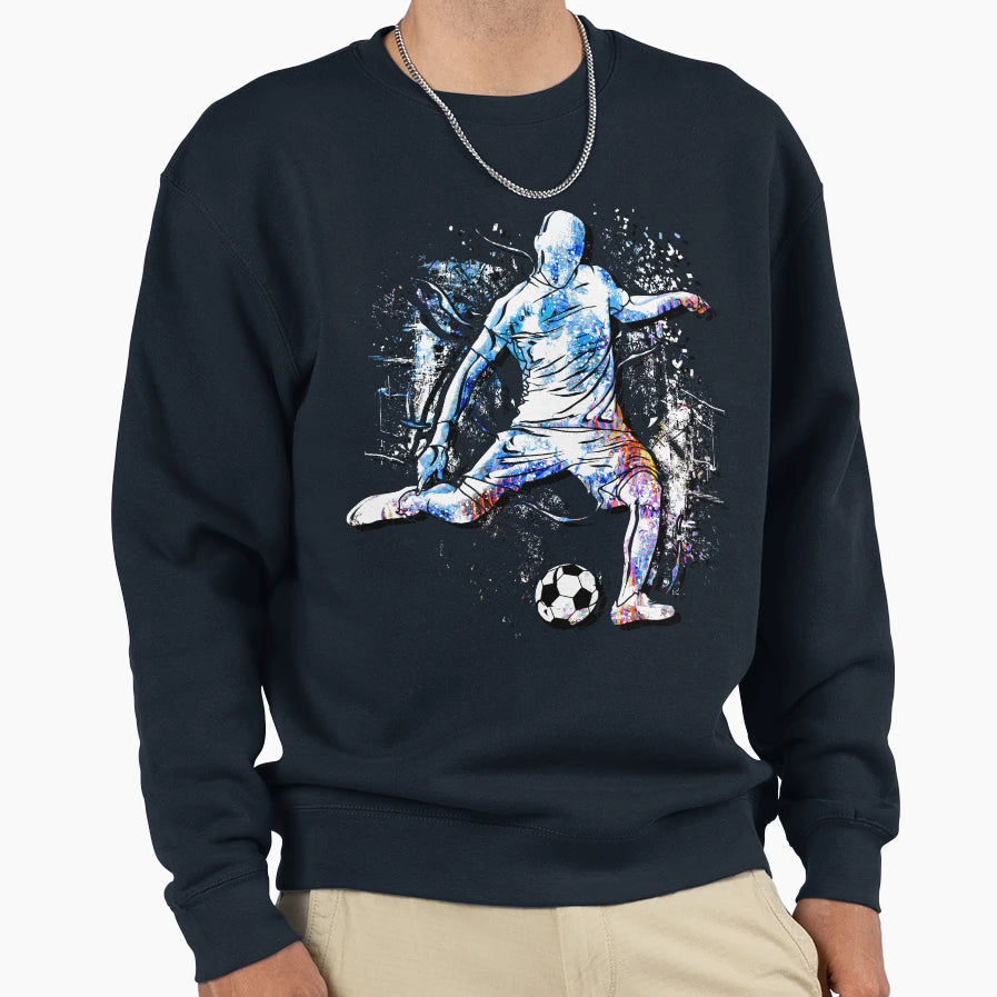 Soccer Goal Soccer Player Blue Sweatshirt - Aesthetic Graphic for Adults - T-Shirt, Sweatshirt, Hoodie