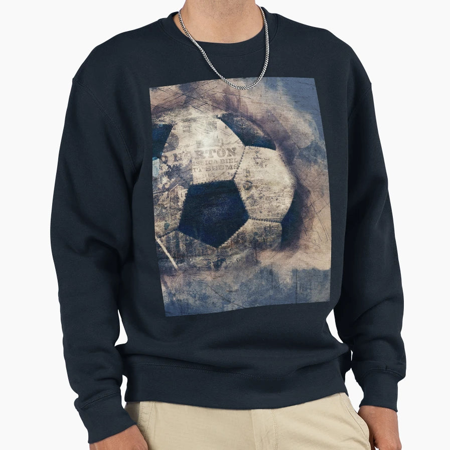 Abstract Blue Grunge Soccer Sweatshirt - Novelty Apparel for Adults - T-Shirt, Sweatshirt, Hoodie