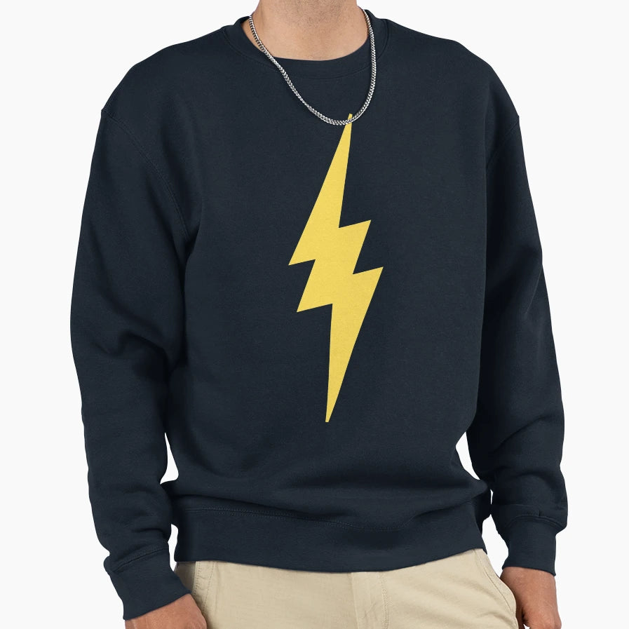 Lightning Bolt Superhero Yellow Sweatshirt - Trendy Graphic Men Women - T-Shirt, Sweatshirt, Hoodie