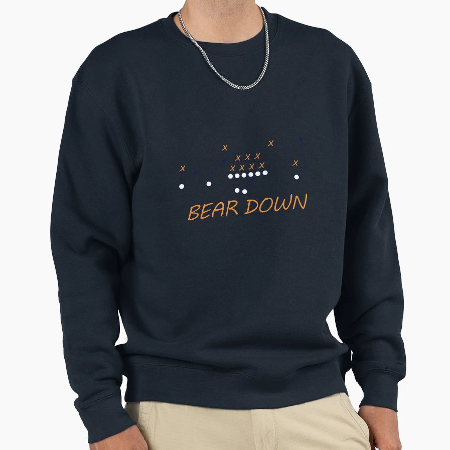 Chicago Bears Playbook Bear Down Sweatshirt - Minimalist Print Unisex - T-Shirt, Sweatshirt, Hoodie