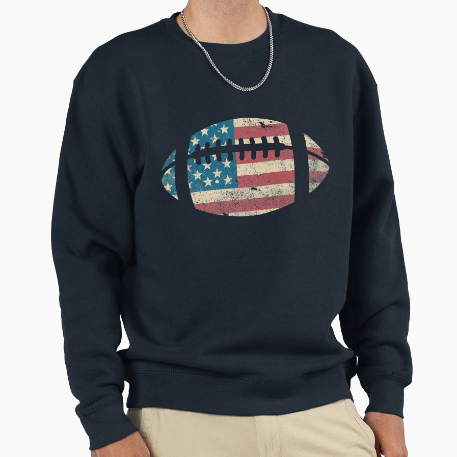 American Football Patriotic Sports Sweatshirt - Minimalist Print Men Women - T-Shirt, Sweatshirt, Hoodie