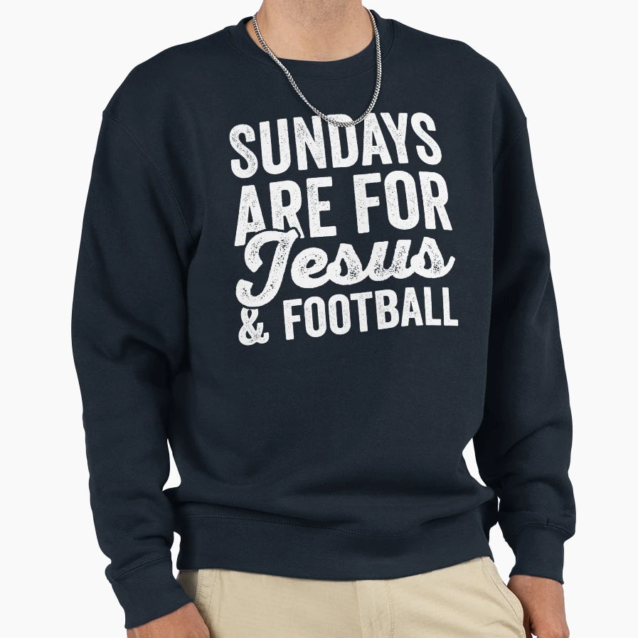 Sundays Are Football And Jesus Fantasy T-Shirt - Streetwear Style Unisex - T-Shirt, Sweatshirt, Hoodie