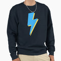 Blue And Yellow Lightning Bolt Sweatshirt - Unique Graphic Unisex - T-Shirt, Sweatshirt, Hoodie