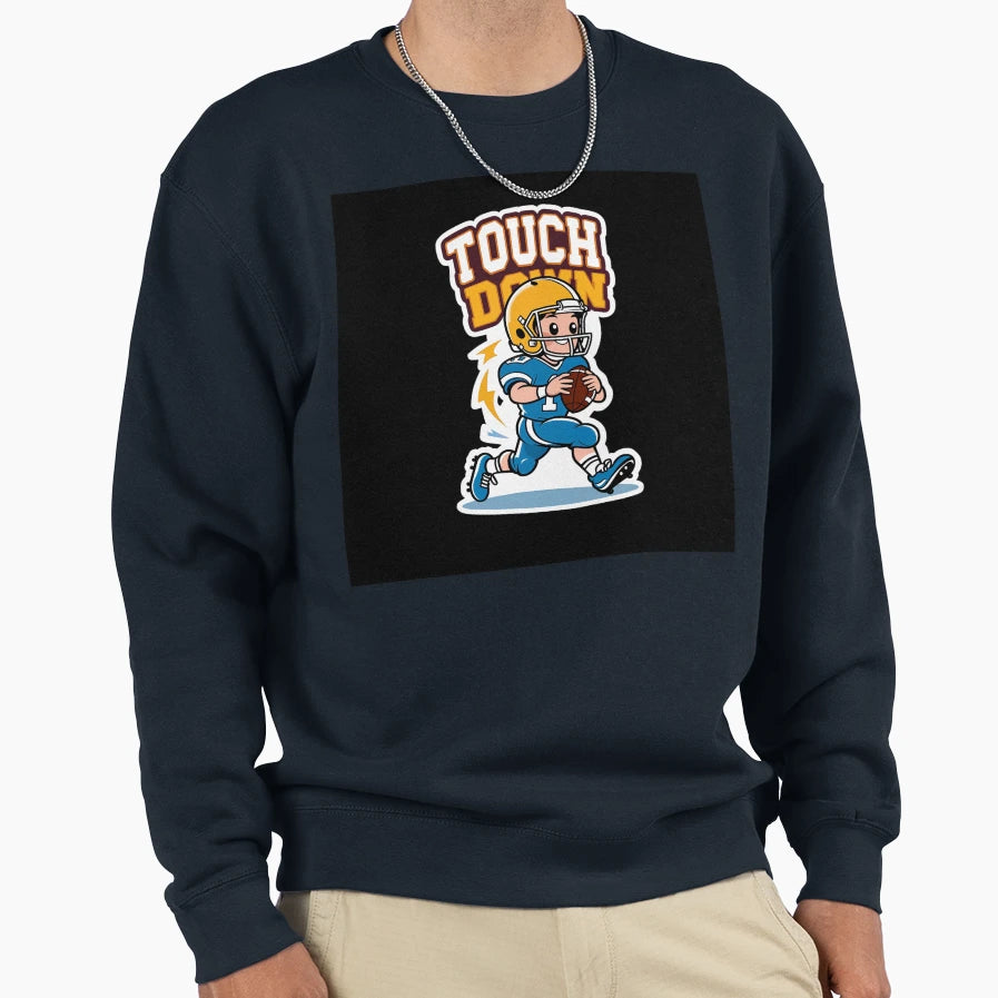 Athlete Running Ball Scoring Touchdown Sweatshirt - Trendy Graphic Unisex - T-Shirt, Sweatshirt, Hoodie