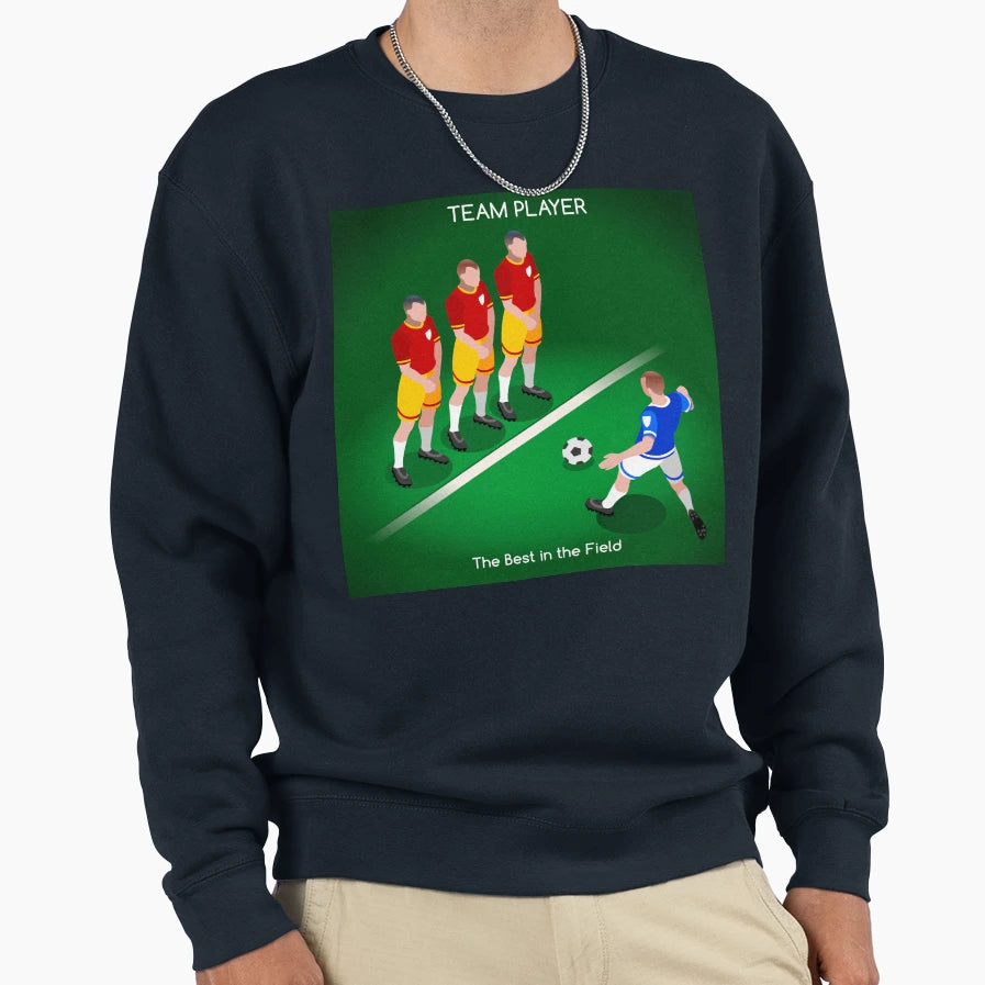 Football Team Player Sweatshirt - Novelty Apparel for Adults - T-Shirt, Sweatshirt, Hoodie